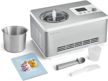 Морожениця та йогуртниця 2,0 л з самоохолоджуючим компресором 180 Вт з контейнером для зберігання Springlane