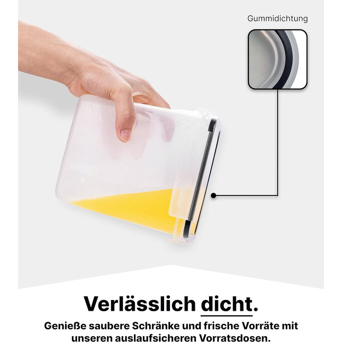 Набір ємностей для зберігання 24 предмети, прозорий/чорний Deco haus