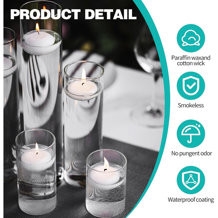 Набір із 30 плаваючих свічок білого кольору GOWTX