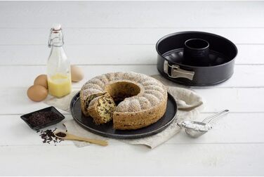 Пружинна форма Zenker плоска та трубчасте дно Ø 28 см форма для випічки з 2 днами, професійний набір форм для тортів, з високоякісним антипригарним покриттям, легко розформовується для соковитих тортів і пирогів, кількість