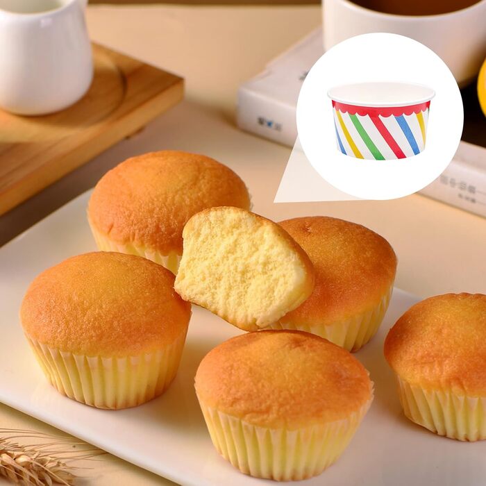 Набір паперові стаканчики для морозива з ложками 50 шт. 125 мл Bakiauli