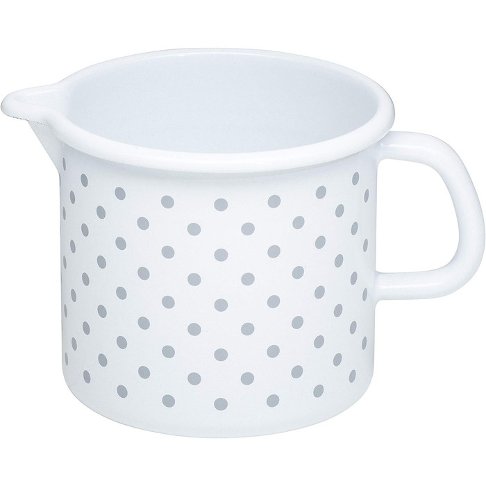Горщик з дзьобом 10 0,75 л, COUNTRY SPECIAL EDITION FLORA, діаметр об'єму 0,75 л, висота емалі, індукційна (12 см, крапки сірі), 0039-070