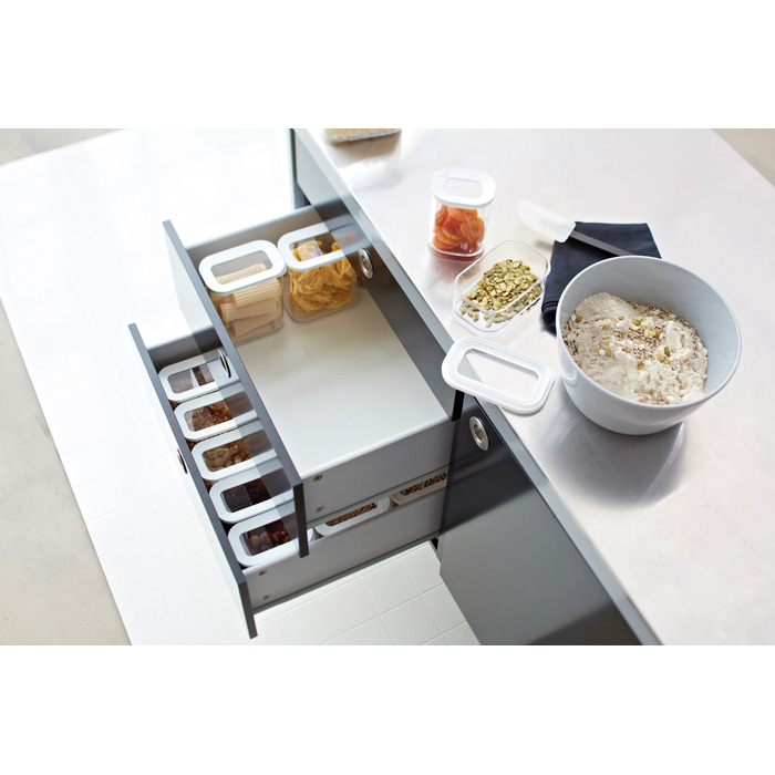 Набір ємностей для зберігання 9 предметів білих Modula Mepal