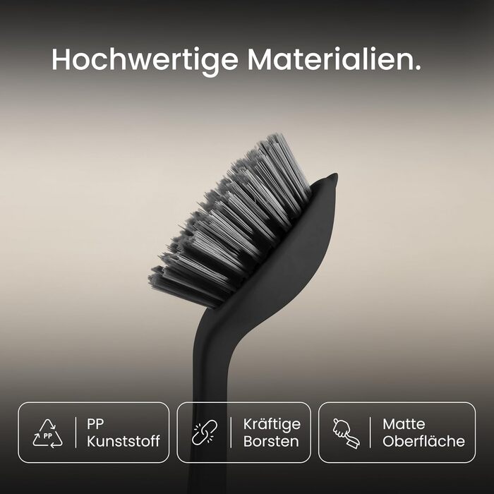 Щітка для миття посуду з міцною щетиною 2 шт. чорний Black Sweden Home