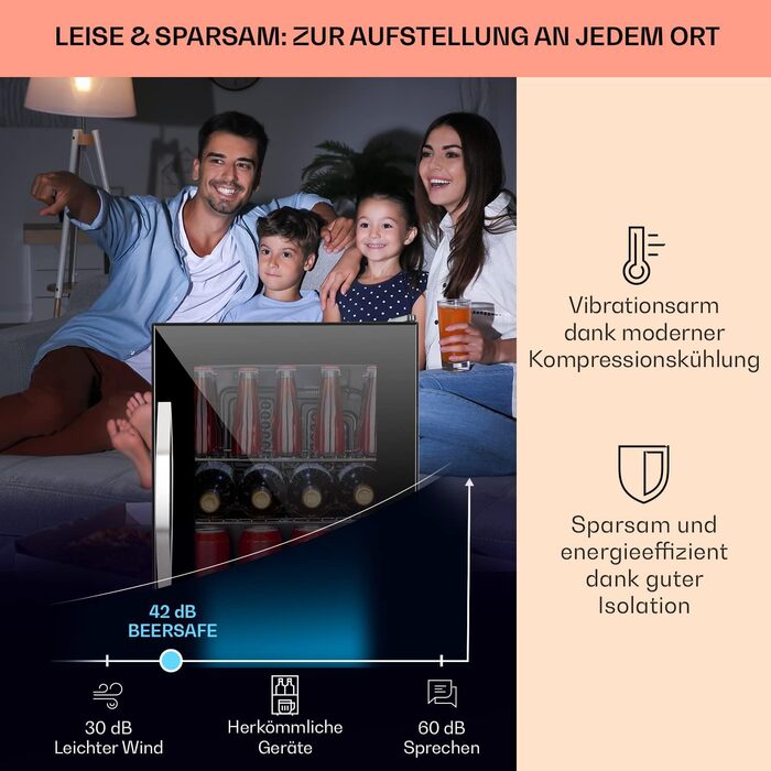 Міні-холодильник зі скляними дверцятами 33 л чорний Klarstein