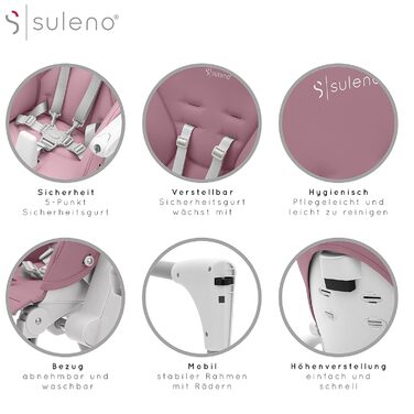 Дитячий стільчик для годування фіолетовий Suleno