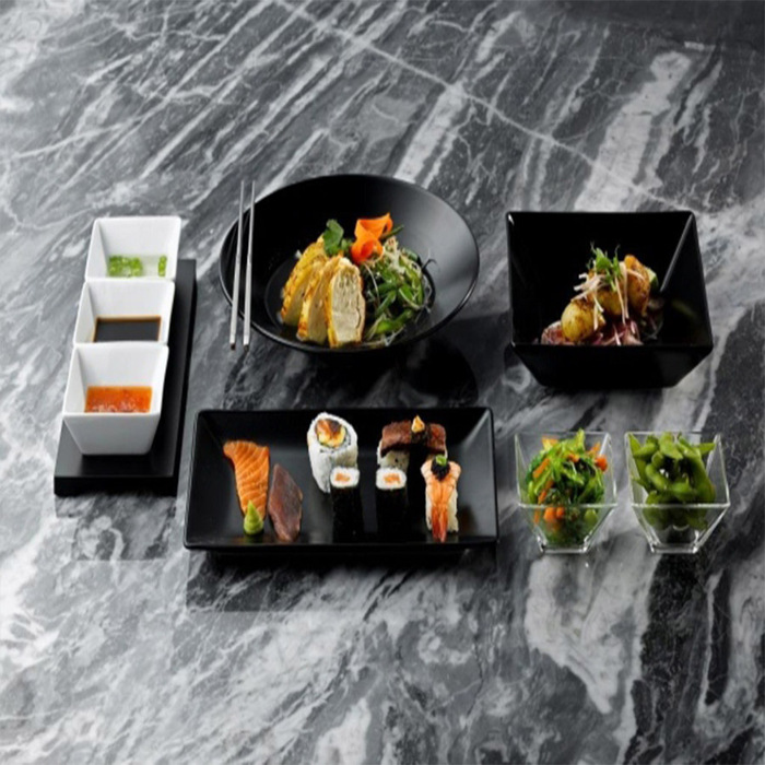 Тарелка прямоугольная, черная, 30х20 см, Luna