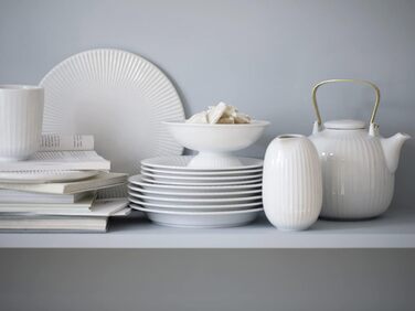 Чайник Khler 1,2 л Hammershøi легендарний дизайн поза часом для чаю, білий (15 см, синій)