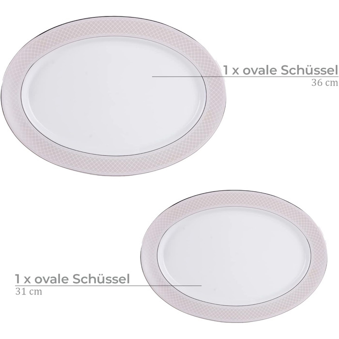 Набор посуды konsimo Combi на 6 персон Набор тарелок SCANIA Modern 18 предметов Столовый сервиз - Сервиз и наборы посуды - Комбинированный сервиз 6 персон - Сервиз для семьи - Посуда белая Столовая посуда (24 предмета)