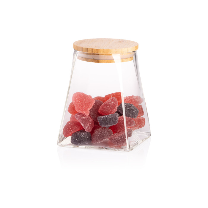 ARDESTO Midori Банка для хранения, 510 мл, стекло, бамбук, коническая, прозрачная