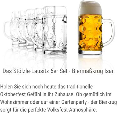 Набір з 6 пивних кухлів 0,5 л, Isar Stölzle Lausitz