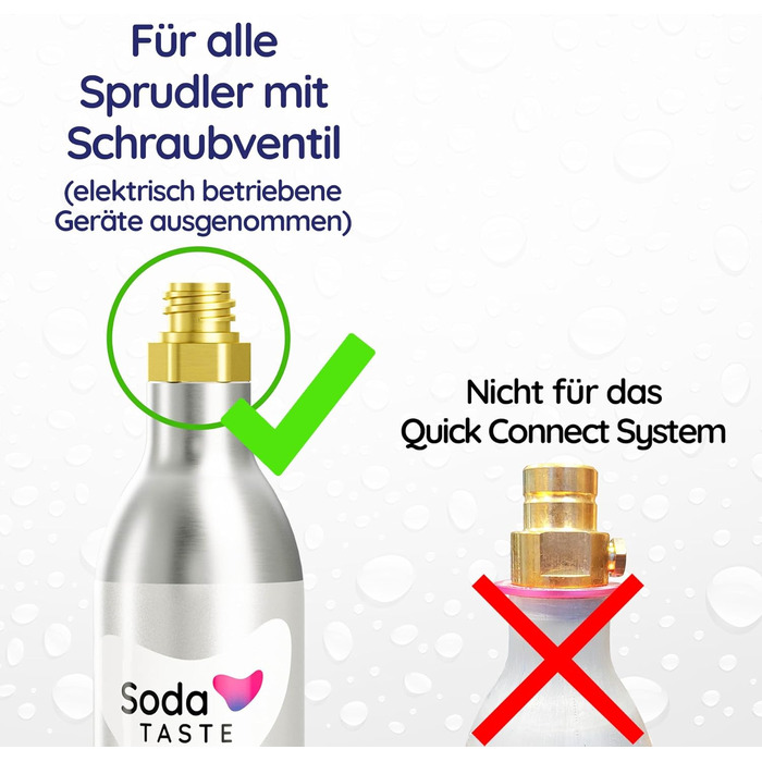 Змінний комплект балонів CO2 SodaTASTE (4 шт.) для газованої води, до 240 л газованої води (УВАГА потрібно 4 порожні балони) (Кокос)