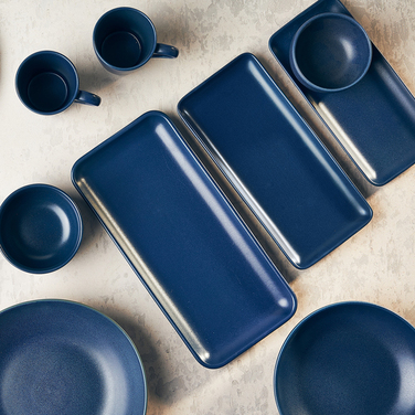 Страва прямокутна 31х14 см, Terra Stoneware Antigo Denim, GenWare