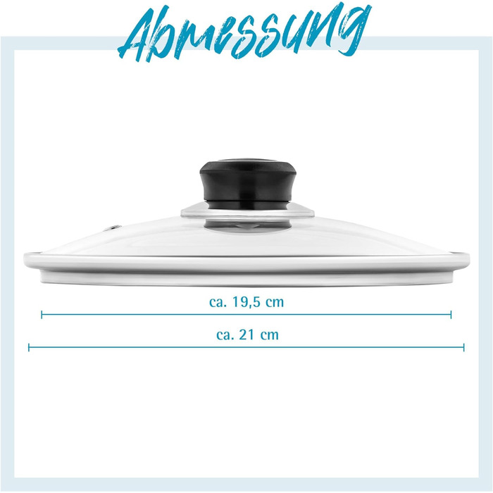 Кришка для каструлі 20 см скляна Gräwe