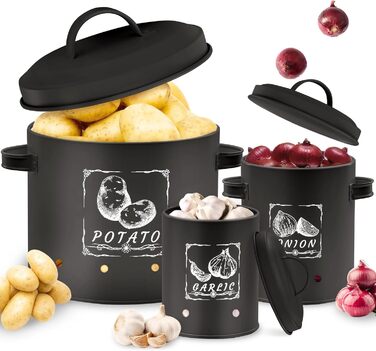 Ящик для зберігання з системою вентиляції 3 шт чорний Gigmeta