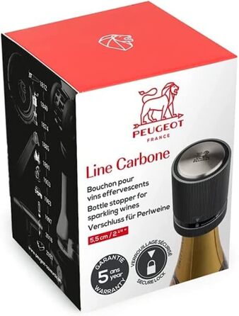 Пробка для шампанского - Для герметичного укупоривания и хранения открытых бутылок игристого вина - Гарантия 5 лет - Подарок вина - (карбон)