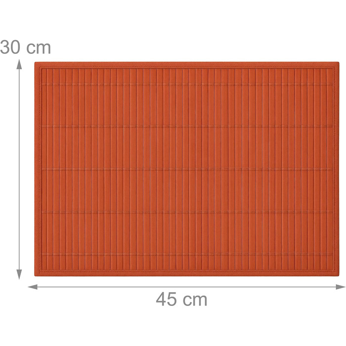 Набір із 6 сервірувальних килимків 45 x 30 см, червоний Relaxdays