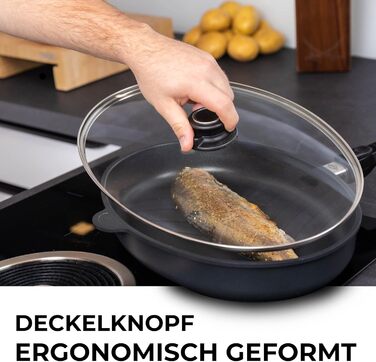 Сковорода для рыбы со стеклянной крышкой MaxxGoods