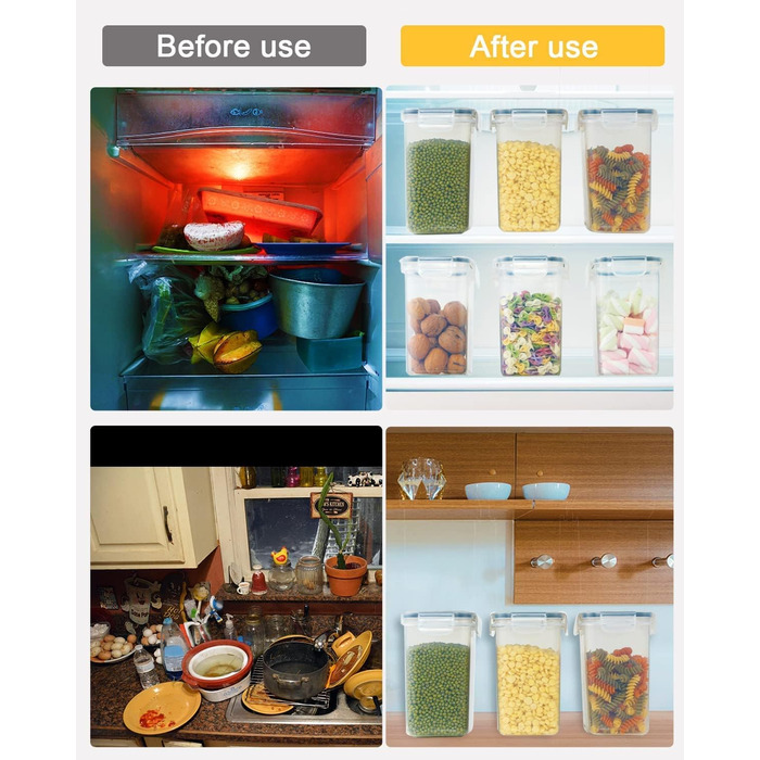 Контейнери для зберігання продуктів Hibisaws, 12 предметів, з кришками, контейнери для заморожування, харчові коробки, без BPA та 100 герметичні, прозорі, 6 x 1 л та 6 x 0,5 л, коробки для приготування їжі, набір Tupperware (24H1)