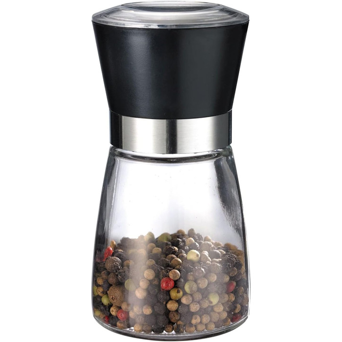 Дисплей Westmark, Вміст 6 дозаторів, Ємність 190 мл кожен, Скло/Нержавіюча сталь/Пластик, Прозорий/Чорний/Сріблястий, 63592611 (Spice Mill, 6 шт. , Blacky)