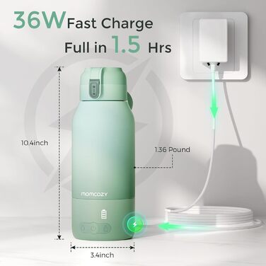 Портативний підігрівач пляшечок 500 мл Momcozy