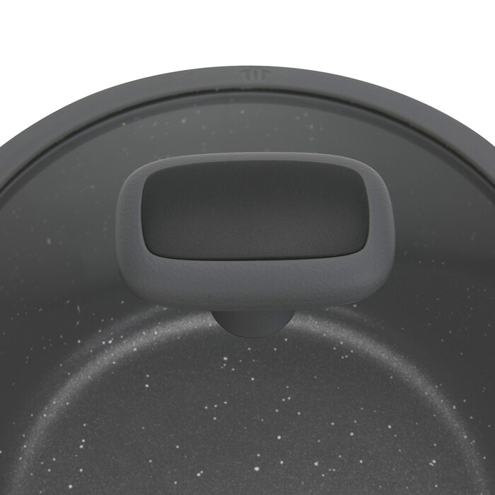 Ковш Fissman 16x8,5 см/1,4 л EVOLUTION со стеклянной крышкой литой алюминий с антипригарным покрытием (14583)