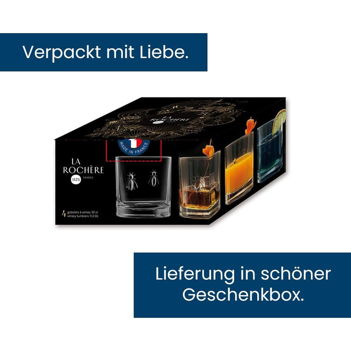 Склянка для віскі 320 мл, набір 4 предмети La Rochère