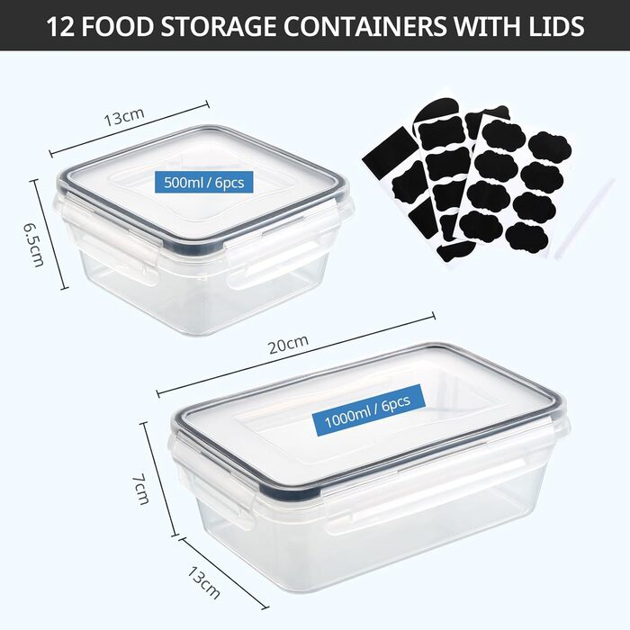 Набір з 12 контейнерів для зберігання продуктів  6 x 1 л та 6 x 0,5 л Tupperware 12F2 Hibisaws