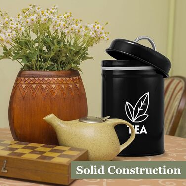 Емкости для хранения чая/кофе/сахара, набор 3 предмета, черные Herogo