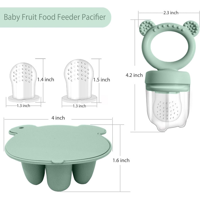 Дитина-фруктосос Силіконовий дозатор для дитячого харчування та лоток для заморожування, молочне морозиво, засіб для полегшення прорізування зубів, пустушка для самостійного годування (фіолетовий)