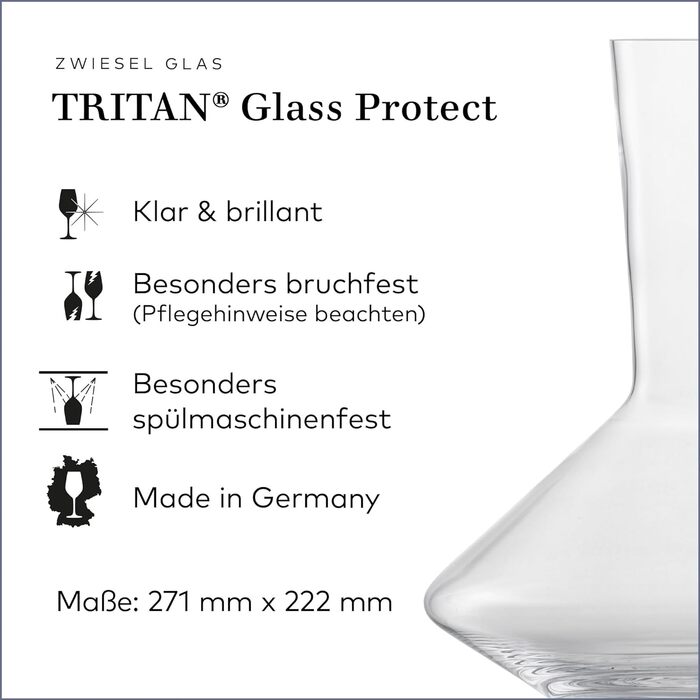 Келих для білого вина Zwiesel Glas Sauvignon Blanc Pure (набір з 2 шт. ), витончені келихи для білого вина, келихи з тритану, які можна мити в посудомийній машині, виготовлені в Німеччині (арт. No 122314) (графин для червоного вина)