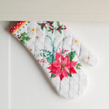 Рукавички для духовки Maison d&39 Hermine, Прихватки для каструль, 100 бавовна, термостійкі кухонні рукавички, рукавички для духовки (19 x 33 см) та прихватки для каструль (20 x 20 см) для приготування їжі, Morzine - Рукавички для духовки (19 x 33 см) та 