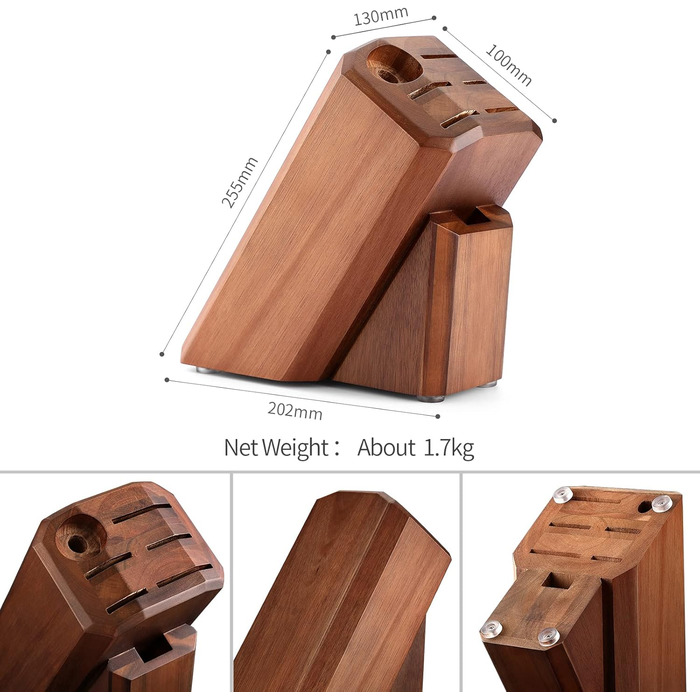 Набор кухонных ножей из дамасской стали в деревянном блоке, 8 предметов XINZUO