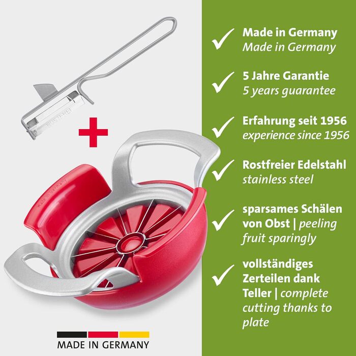 Слайсер для яблук і груш Westmark/серцевина для фруктів, ø 9 см, алюміній/нержавіюча сталь, срібло, 51102260 (Divisorex Special Peeler)