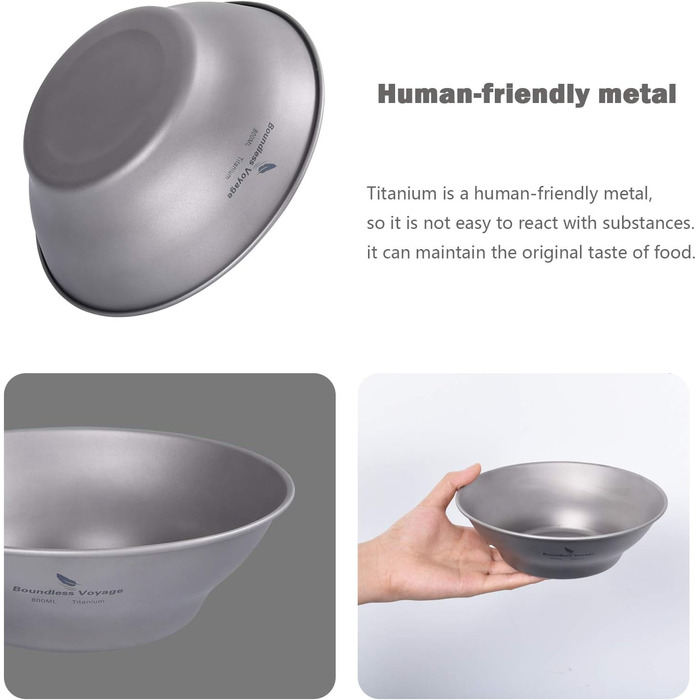 Титанова тарілка для кемпінгу 800 мл Boundless Voyage