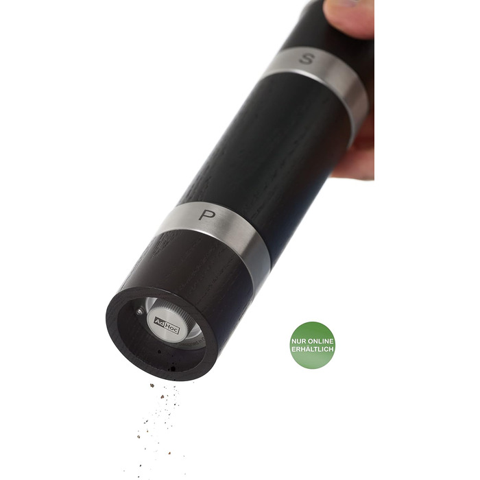 Млин для перцю та солі подвійний, чорний Duomill AdHoc