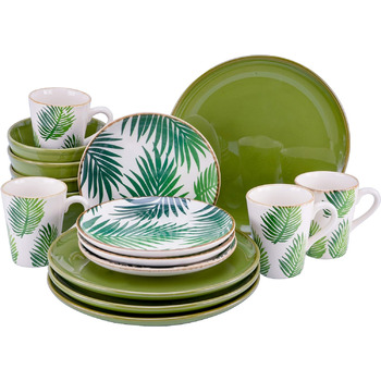 Набор посуды на 4 персоны, 16 предметов, зеленый Ibiza Creatable