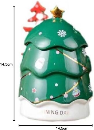 Кофейная кружка 400 мл Рождественская елка с крышкой и палочкой для перемешивания, зеленый YDoLimmer