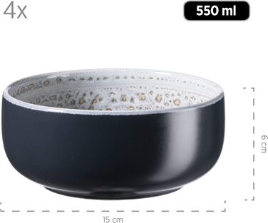 Набор посуды с ручной росписью MSER серии 931743 Spicy Market на 4 персоны в средиземноморском винтажном дизайне, комбинированный сервиз из 16 предметов из керамики, керамогранит (синий)