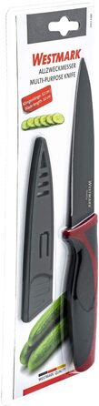 Набір ножів Westmark 5 шт. , 1 велика обробна дошка та 4 ножі, обробна дошка 37 х 25,5 см, лезо кухарського ножа/ножа для хліба по 20 см, лезо канцелярського ножа 12 см, лезо ножа для чищення овочів 8 см, 145222E6 (ніж для чищення овочів)