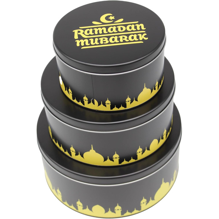 Банки для цукерок KAMACA 1,2 л Набір із 6 банок для цукерок з кришками Герметичний диспенсер для зберігання, придатний для миття в посудомийній машині, у вінтажному стилі для солодощів, кукурудзяних пластівців, печива та іншого (Набір із 3 банок на Рамада