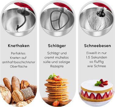 Миксер 5л,  1500 Вт красный Mastermaid Chef Pro KARACA