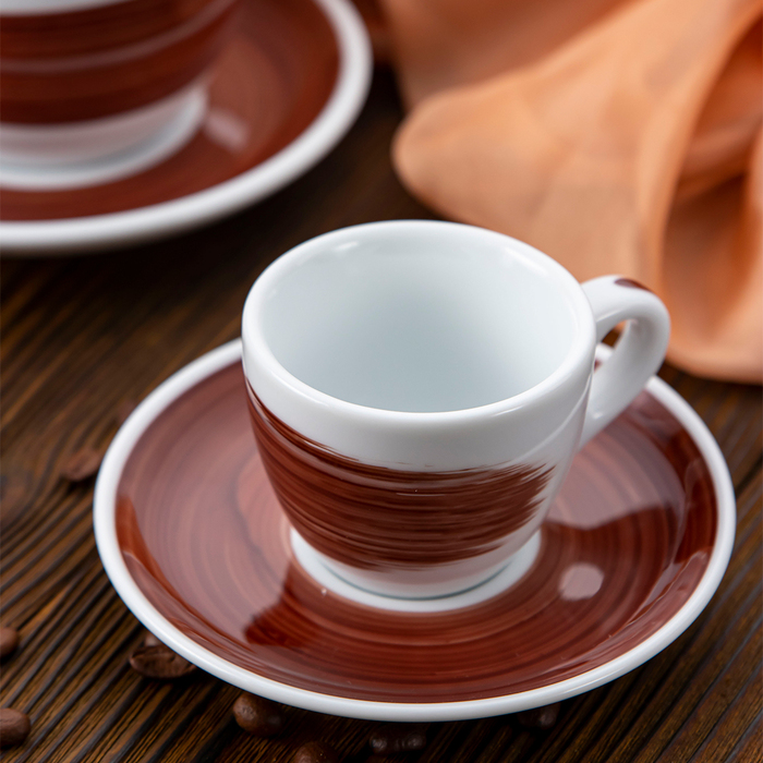 35130 Чашка cappuccino large 260 мл Brown stroke B 'Verona Millecolori Hand Painted Brush stroke B B