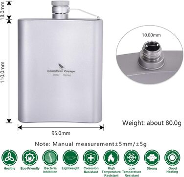 Титанова стегнова колба 200 мл. Boundless Voyage