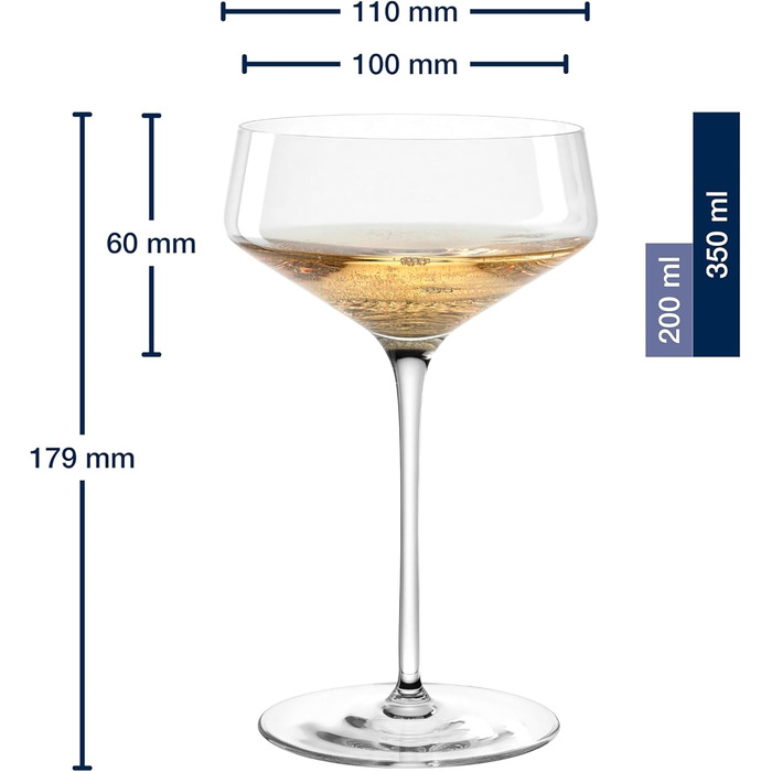 Келихи для рислінгу LEONARDO HOME PUCCINI (набір з 6 шт.) Келихи для вина, стійкі до подряпин (400 мл) Можна мити в посудомийній машині та довговічні Вічні келихи для білого вина Сучасний дизайн Келих для рислінгу Puccini 069540 6 келихів (чаша для шампан