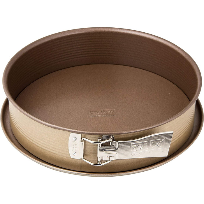 Пружинна форма AA8Ø 26 см MOJAVE GOLD, форма для випічки з плоским і трубчастим дном з листової сталі, кругла форма для торта з антипригарним покриттям, армованим керамікою (колір червоне дерево/золото), кількість ука 27 x 27 x 6,5 см, 7352