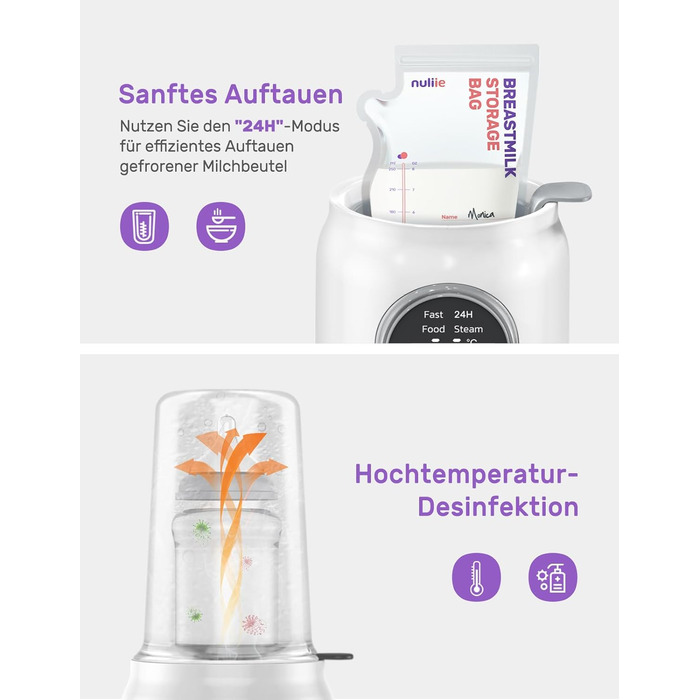 Електричний підігрівач дитячих пляшечок 6 в 1, 220 Вт Nuliie