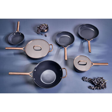 Сковорода вок 30 см зі скляною кришкою, синя Milano Zwilling