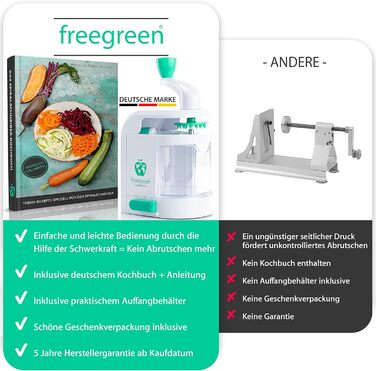 Cпіральна овочерізка з контейнером Freegreen