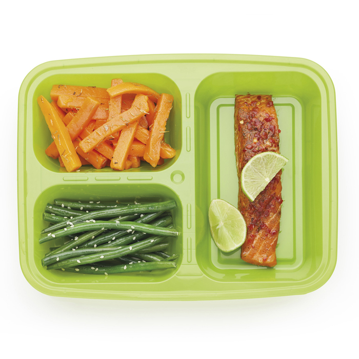 Ланч-бокс на 3 секції Kitchen Craft, пластик, 19 x 24,5 x 4 см